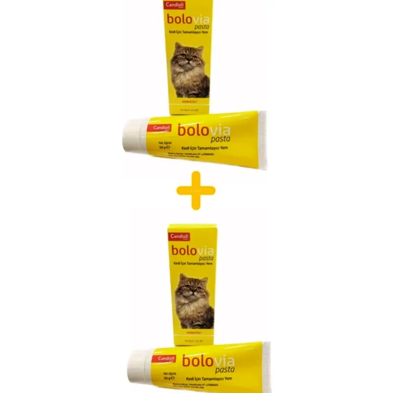Candioli Bolovia Pasta (50 Gr X 2adet )Kediler için Tamamlayıcı Malt Pastası Yetişkin Kediler İçin Lezzetli