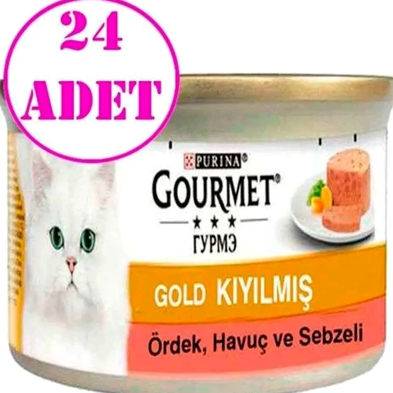 Gourmet Kıyılmış Ördekli ve Sebzeli 24'lü 85 gr Yetişkin Kedi Konservesi