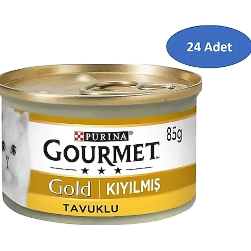 Gourmet Kıyılmış Tavuklu 85 gr 24'lü Yetişkin Konserve Kedi Maması
