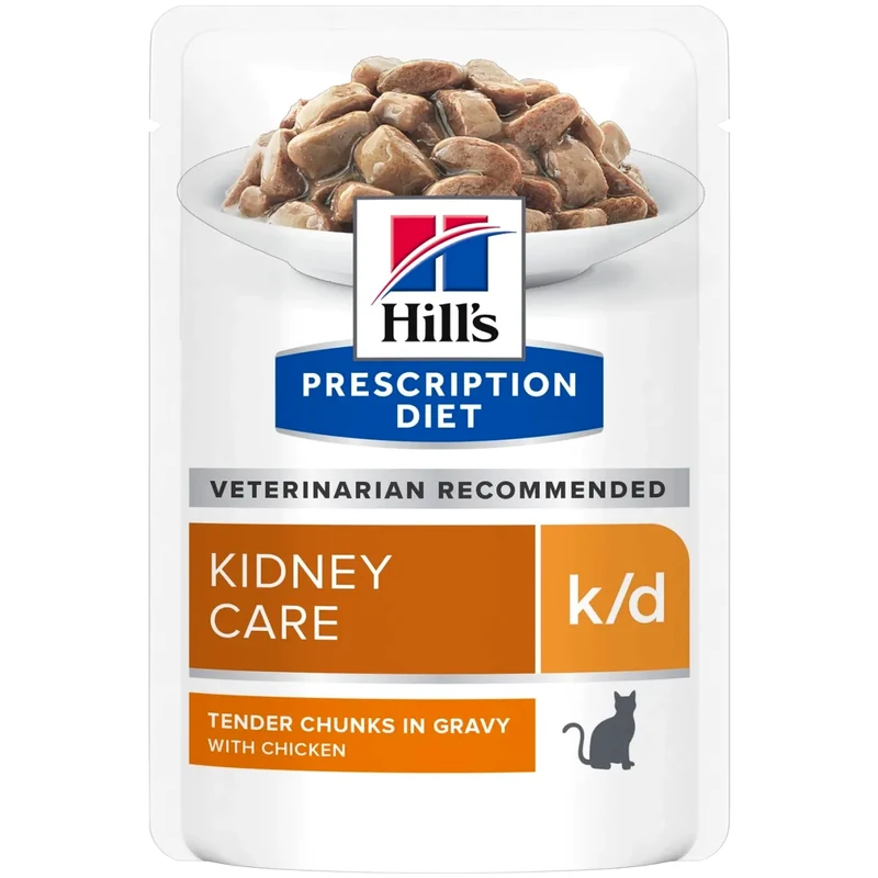Hill's PRESCRIPTION DIET k/d Kedi Pouch Tavuklu Kedi Maması (85 Gr*12 Adet)