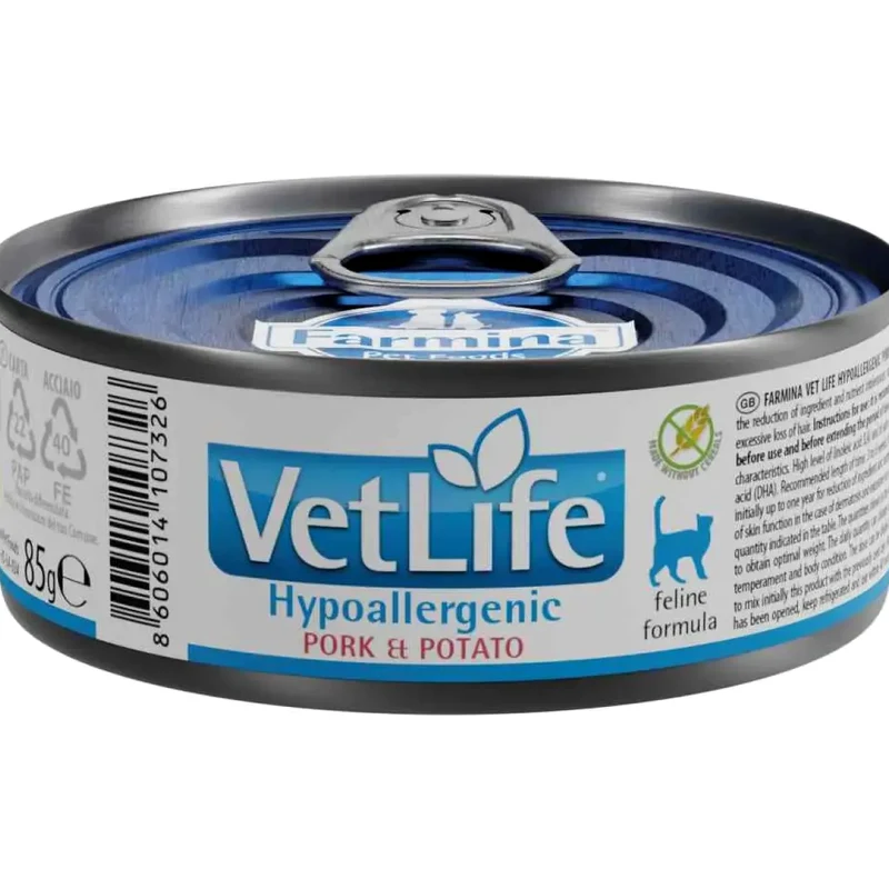 Vetlife Hipoalerjik Pork&Potato Konserve Kedi Maması 85 gr