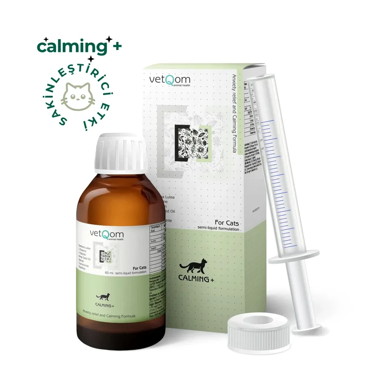 VetQom Kedi Calming+ Stres Yönetimi – Kaygı Kontrolü – 60 ml.