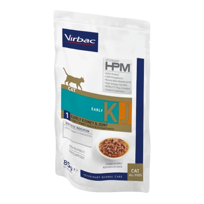 Virbac KJ1 Early Kidney Joint Support Cat Böbrek ve Eklem Desteği Pouch Chunks in Gravy Yaş Kedi Maması 85 gr x 12 adet