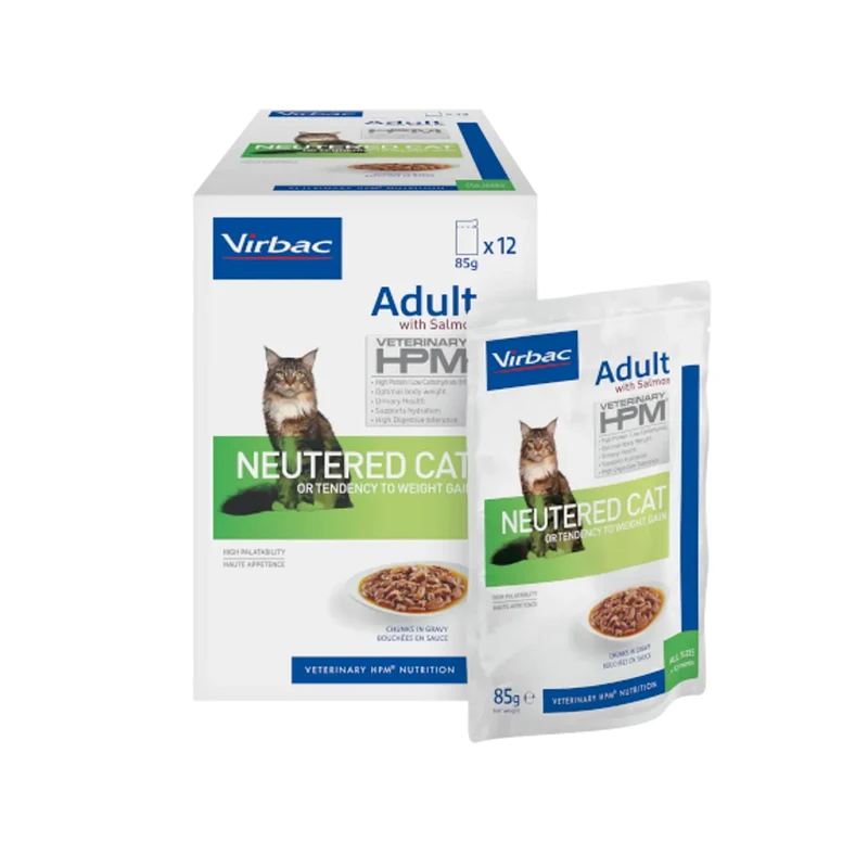 Virbac Yaş Kedi Maması Adult Neutered Entire Cat Somonlu Pouch Chunks 85 Gr 12 Adet