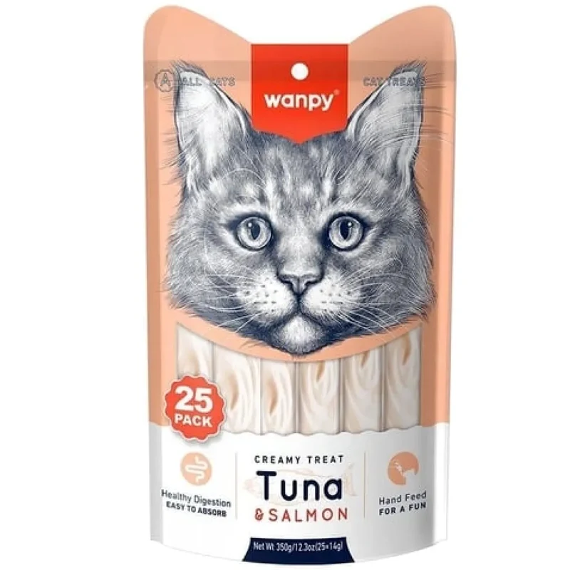 Wanpy Ton Balıklı ve Somonlu Krema Kedi Ödülü 25x14gr
